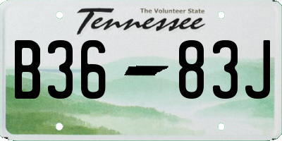 TN license plate B3683J