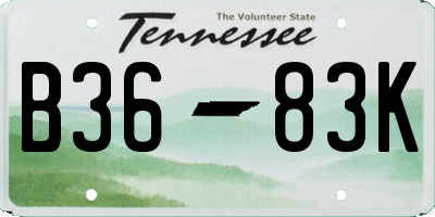 TN license plate B3683K