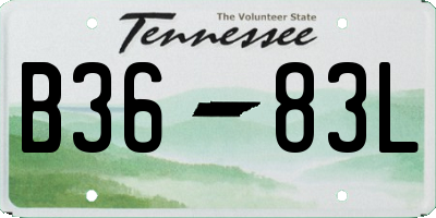 TN license plate B3683L