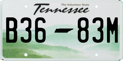 TN license plate B3683M