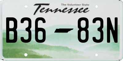 TN license plate B3683N