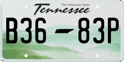 TN license plate B3683P