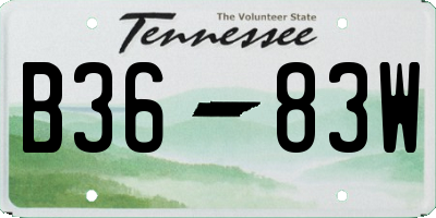 TN license plate B3683W