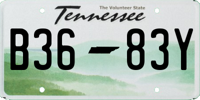 TN license plate B3683Y