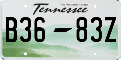 TN license plate B3683Z