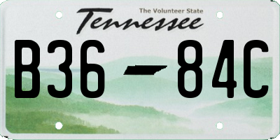TN license plate B3684C