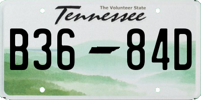 TN license plate B3684D