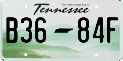 TN license plate B3684F