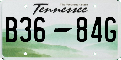 TN license plate B3684G