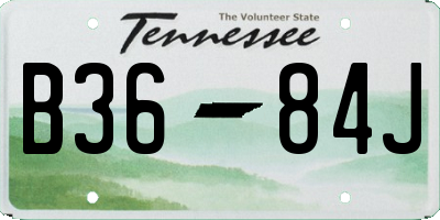 TN license plate B3684J