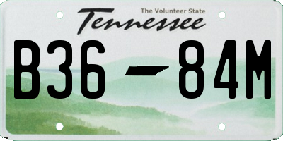 TN license plate B3684M