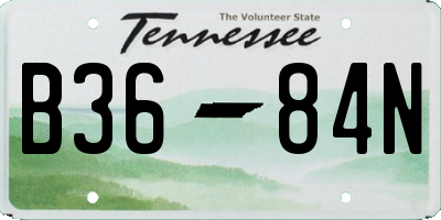 TN license plate B3684N