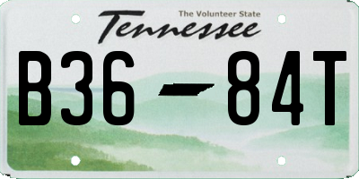 TN license plate B3684T