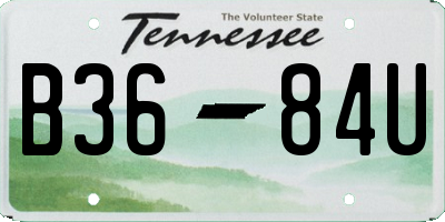 TN license plate B3684U