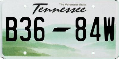 TN license plate B3684W