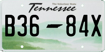 TN license plate B3684X