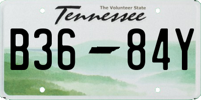 TN license plate B3684Y