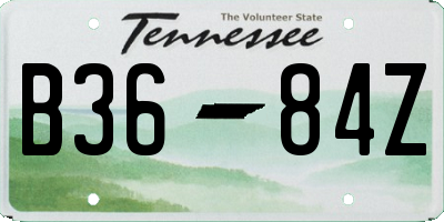 TN license plate B3684Z