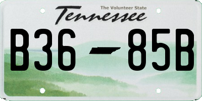 TN license plate B3685B