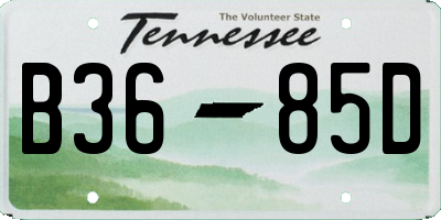 TN license plate B3685D