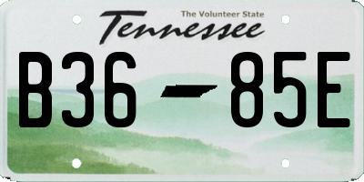 TN license plate B3685E