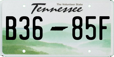 TN license plate B3685F