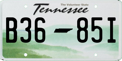 TN license plate B3685I