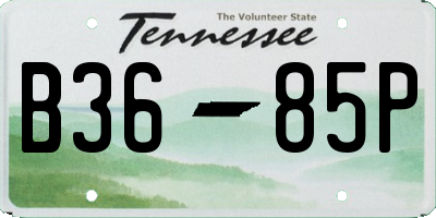 TN license plate B3685P