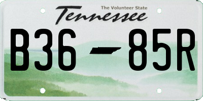 TN license plate B3685R