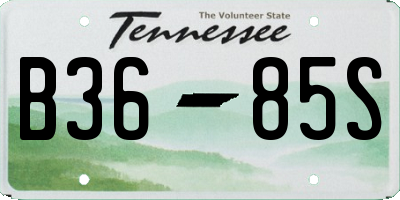 TN license plate B3685S