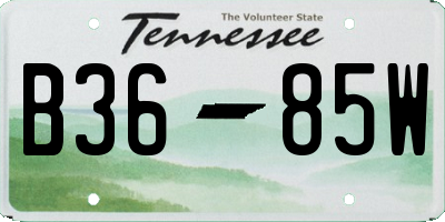 TN license plate B3685W