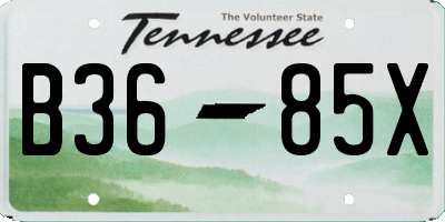 TN license plate B3685X