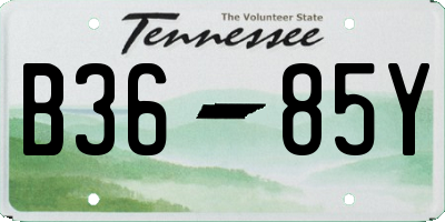 TN license plate B3685Y