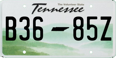 TN license plate B3685Z