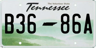 TN license plate B3686A