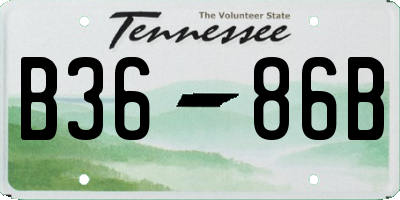 TN license plate B3686B