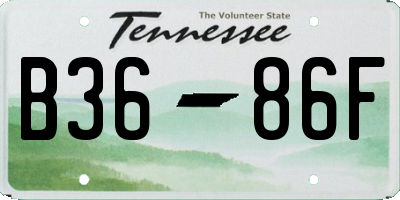 TN license plate B3686F