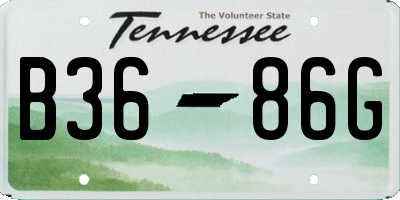 TN license plate B3686G