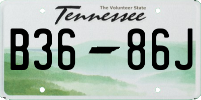 TN license plate B3686J