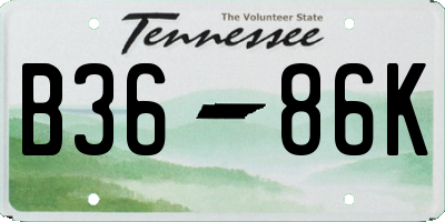 TN license plate B3686K