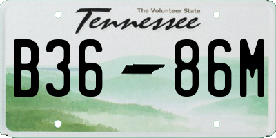 TN license plate B3686M
