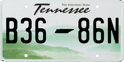 TN license plate B3686N