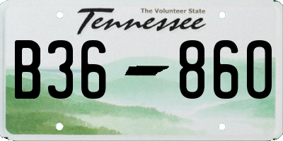 TN license plate B3686O