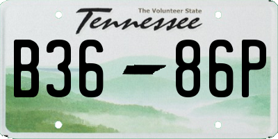 TN license plate B3686P