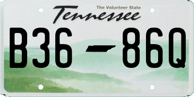 TN license plate B3686Q