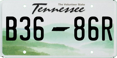 TN license plate B3686R