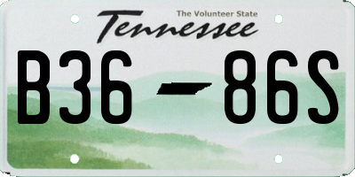 TN license plate B3686S
