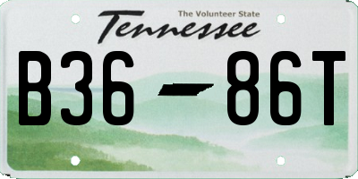 TN license plate B3686T