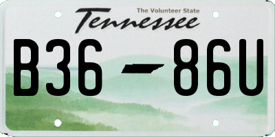 TN license plate B3686U