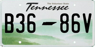 TN license plate B3686V